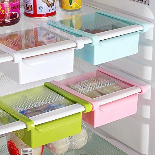 Social Bluelover Cocina Plástico Nevera Nevera Rack de almacenamiento Congelador Estante Holder Cocina