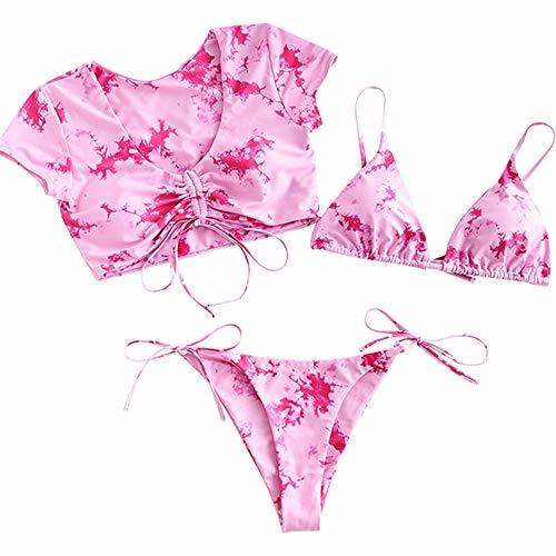 Producto ZAFUL Mujer Bikini Conjunto, Copa Triangular de Encaje con Estampado Tie Dye