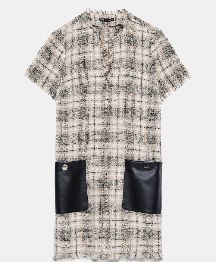 Social Vestido de tweed com bolsos 