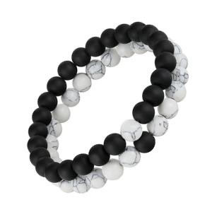 Fashion Conjunto de 2 Pulseiras para Amigos/Namorados 