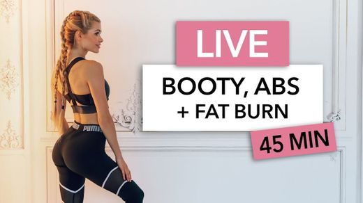 45 MIN BOOTY, ABS + FAT BURN - YouTube