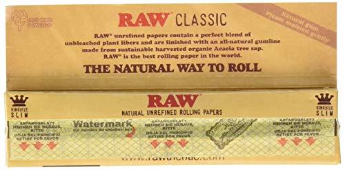 Place 5 booklets x RAW CLASSIC King Size Slim UNREFINED Natural rolling paper