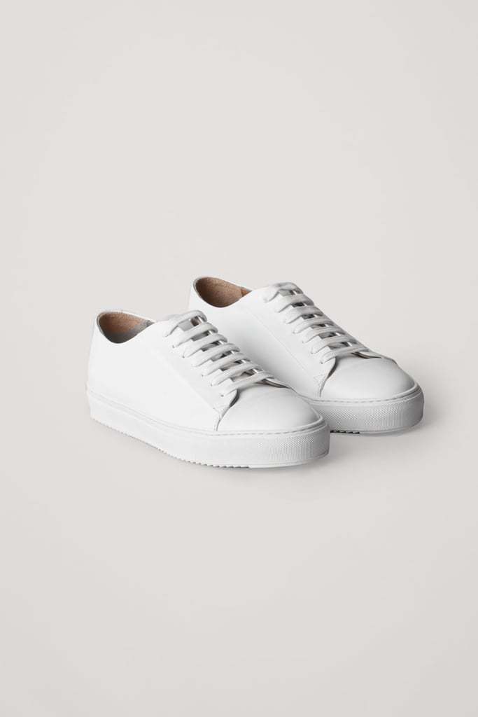 Products RUBBER-DETAILED LEATHER SNEAKERS