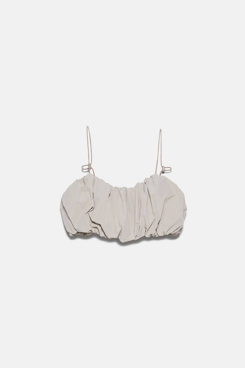 Social TOP CROPPED COM VOLUME ZARA 