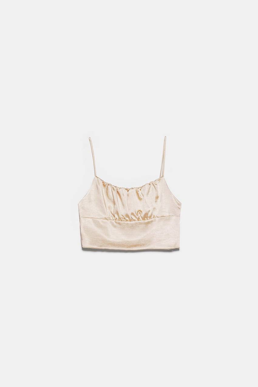 Social Top Cropped Acetinado Zara