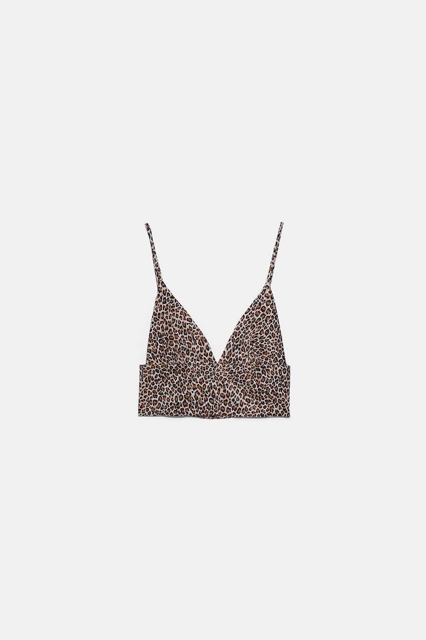Social Top Cropped Estampado Zara 