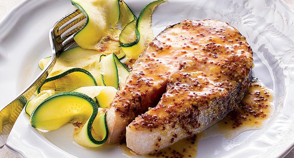 Salmão com Molho de mel e Mostarda à antiga 