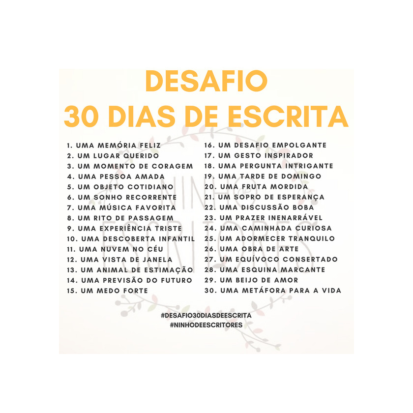 Products Desafio 30 dias de escrita