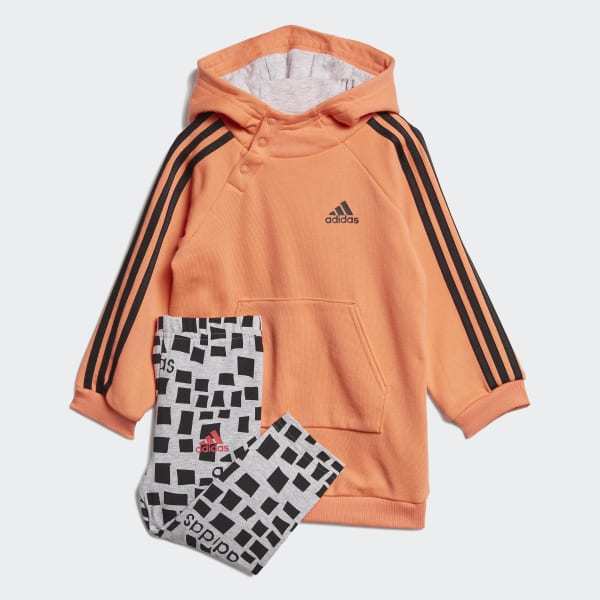 Fashion adidas Conjunto de Vestido com Capuz - Laranja | adidas Portugal