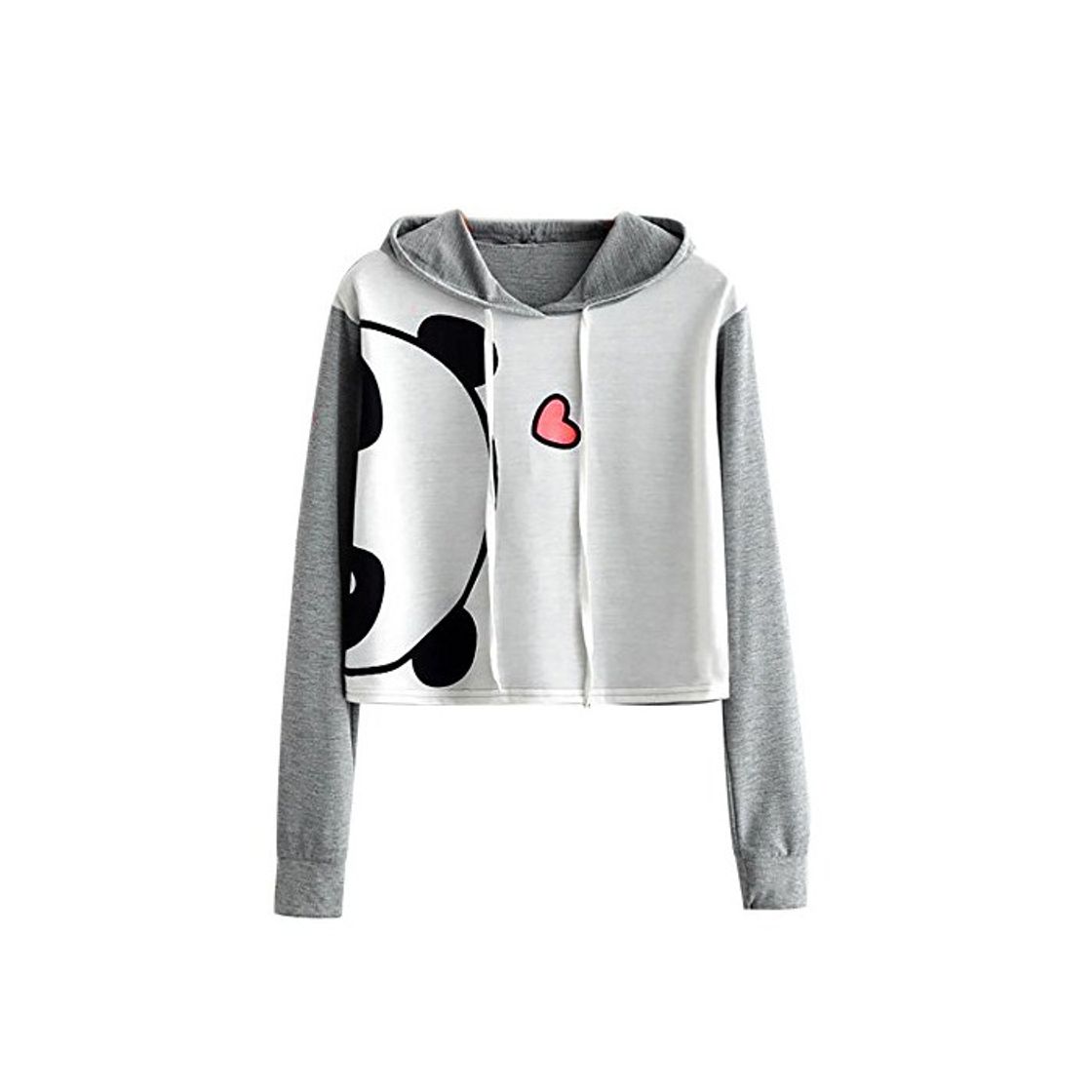 Productos Covermason Mujer Kawaii Encapuchado Suéter, Blanco y Gris Animal Impresión Sudaderas con