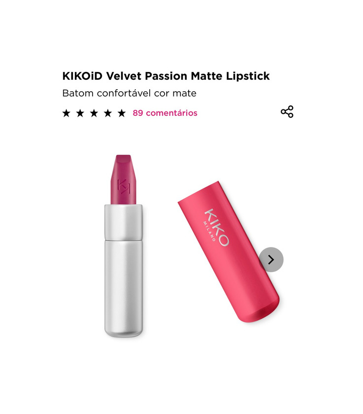 Producto Lipstick velvet Matte