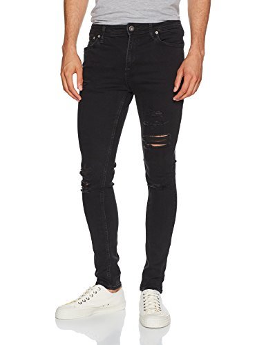 Moda JACK & JONES Jjiliam Jjoriginal Am 502 Lid STS Vaqueros Skinny, Negro