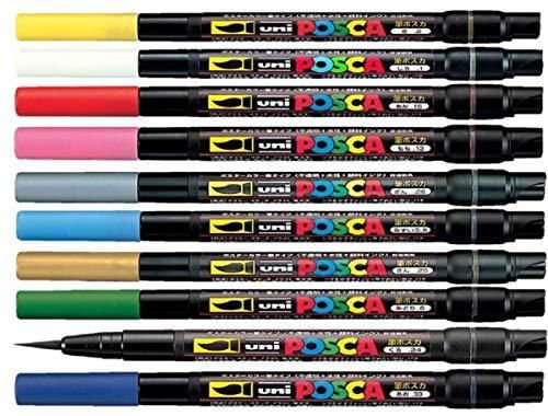 Uni Posca PCF-350 Assorted Colour Pack Paint Marker Pen 0.1-10mm Brush Nib