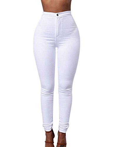 Fashion ZKOO Cintura Alta Pantalones Jeans Mujer Elástico Flacos Vaqueros Leggings Push up