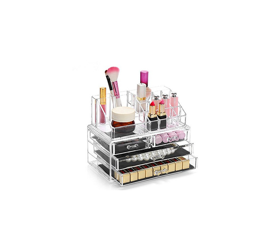 Home Display4top Caja acrílica Estante de maquillajes Maquillaje Cosméticos Joyería Organizador