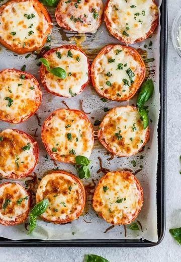 Baked Tomatoes with Mozzarella and Parmesan 