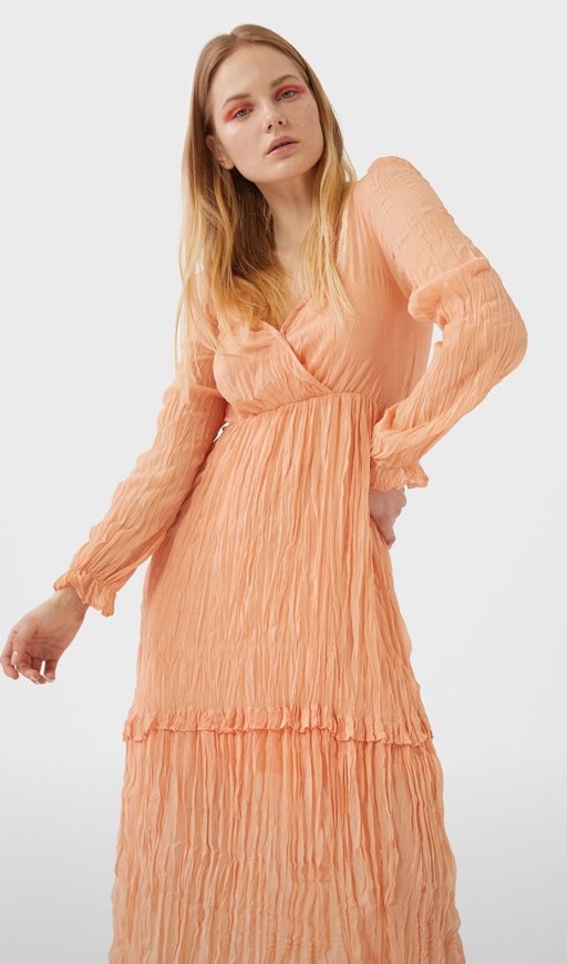 Social Vestido Comprido Enrrugado