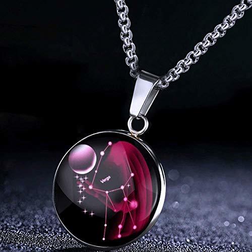 Productos Titanio Acero Chica 12 Constelación Collar Colgante Astrología Galaxy Estrellas Símbolo