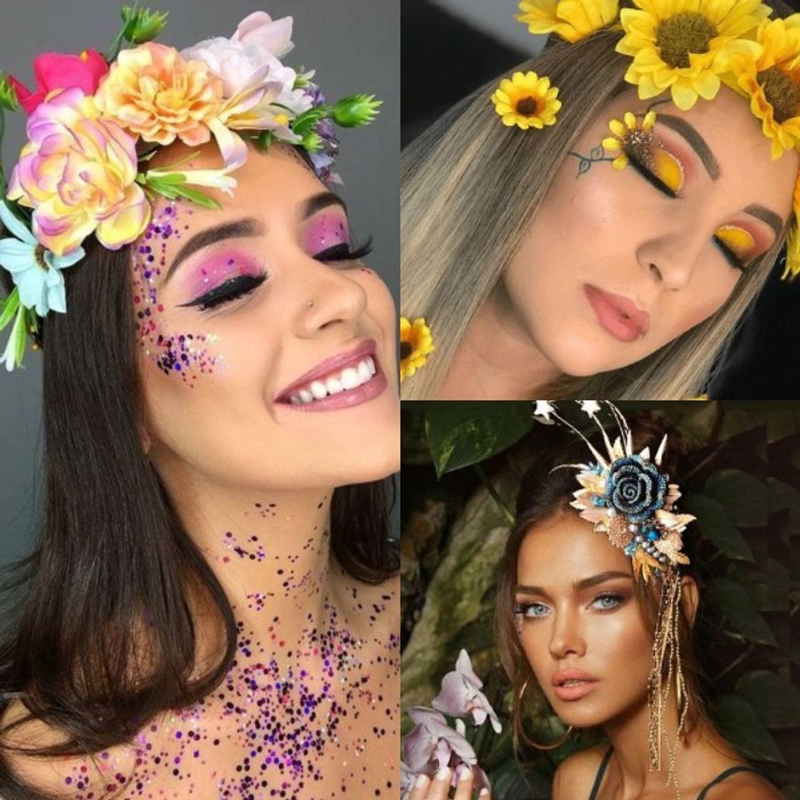 Social Maquiagem com sombra neon colorida 