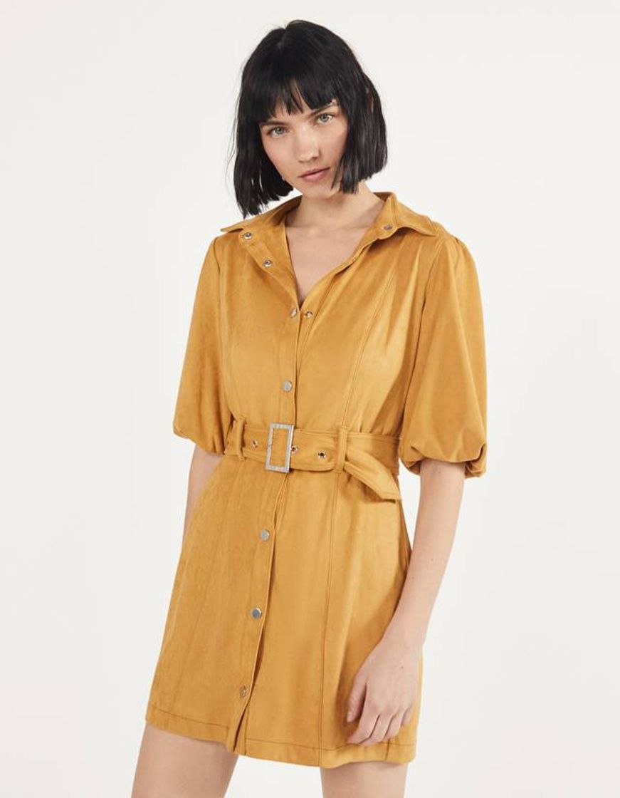 Producto Camisa vestido de suede Bershka