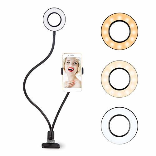 Elemento de la categoría hogar Kongqiabona 2-in-1 Cell Phone Holder with LED Selfie Ring Light for Live