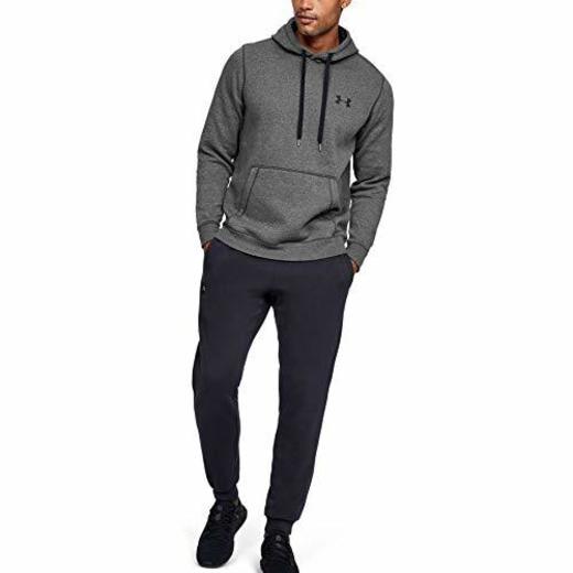 Under Armour Rival Fitted Pull Over Sudadera con Capucha, Hombre, Gris