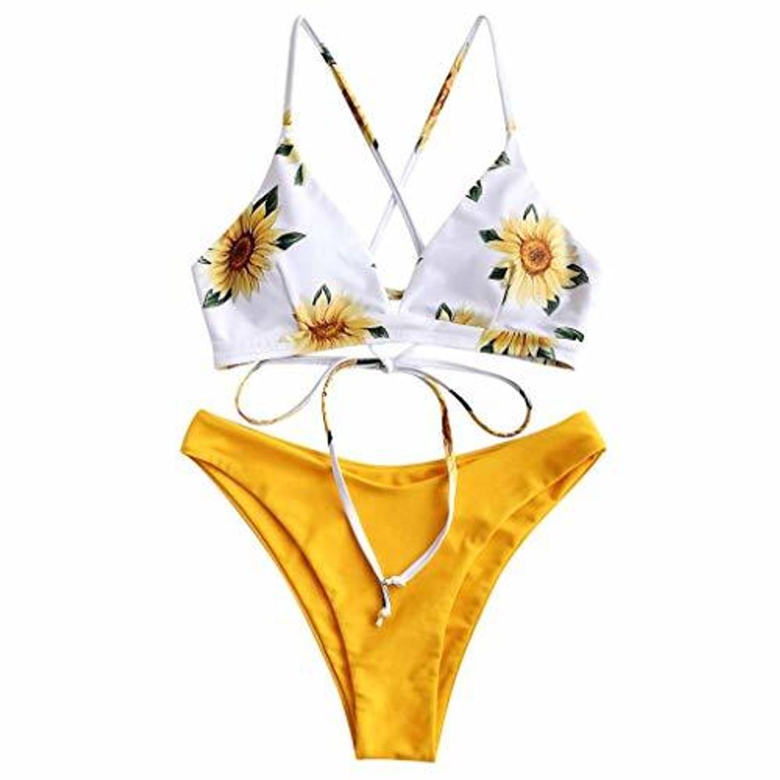 Fashion Bikini Mujer Push Up Traje de baño Fresco con Estampado de Girasol