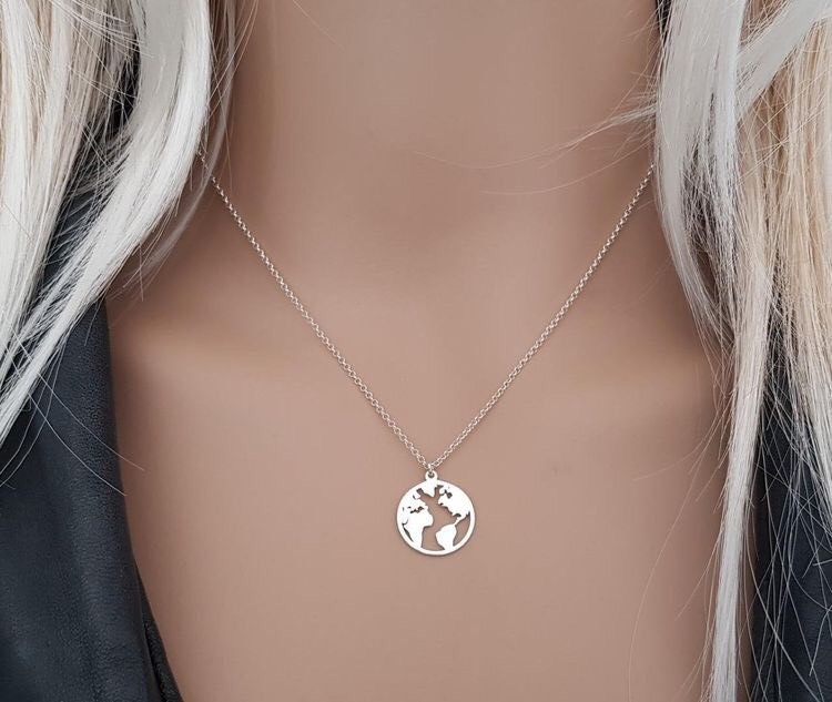 Social Sterling Silver Earth Necklace