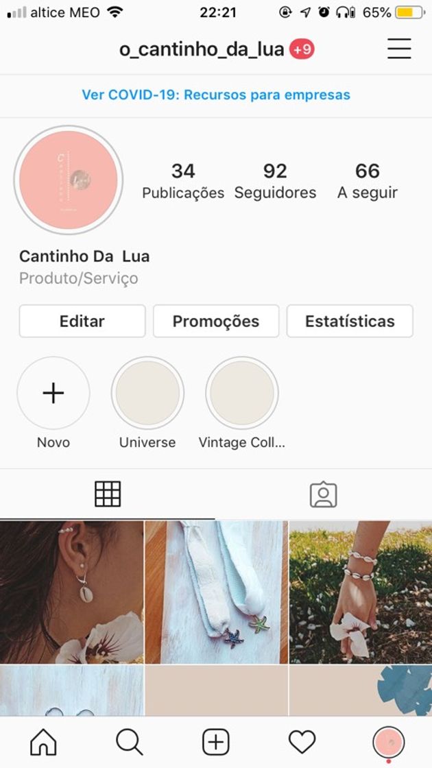 Moda Página de Instagram da loja