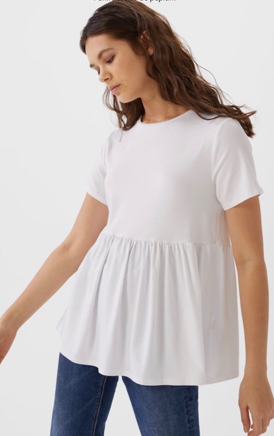 T-shirt básica de peplum- Stradivarius