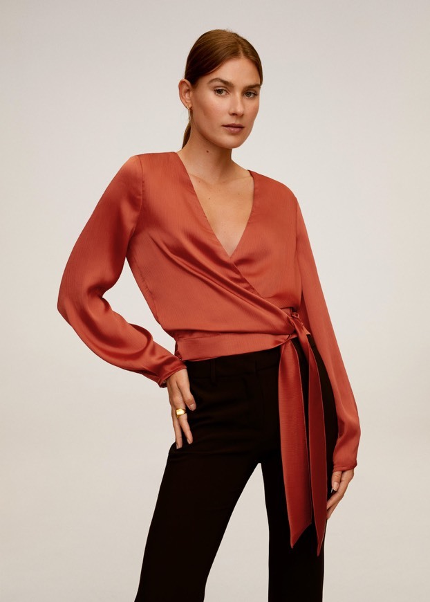 Social Blusa decote cruzado mango