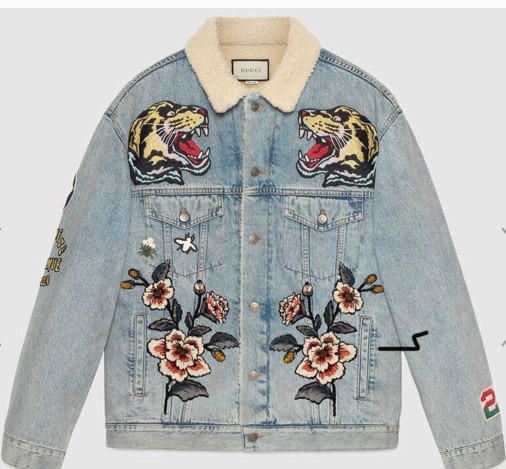 Oversize denim jacket with patches