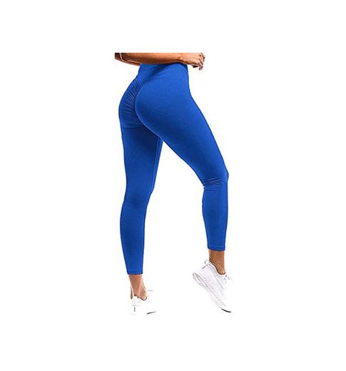 FITTOO Mallas Pantalones Deportivos Leggings Mujer Yoga de Alta Cintura Elásticos y Transpirables para Yoga Running Fitness con Gran Elásticos Azul XL