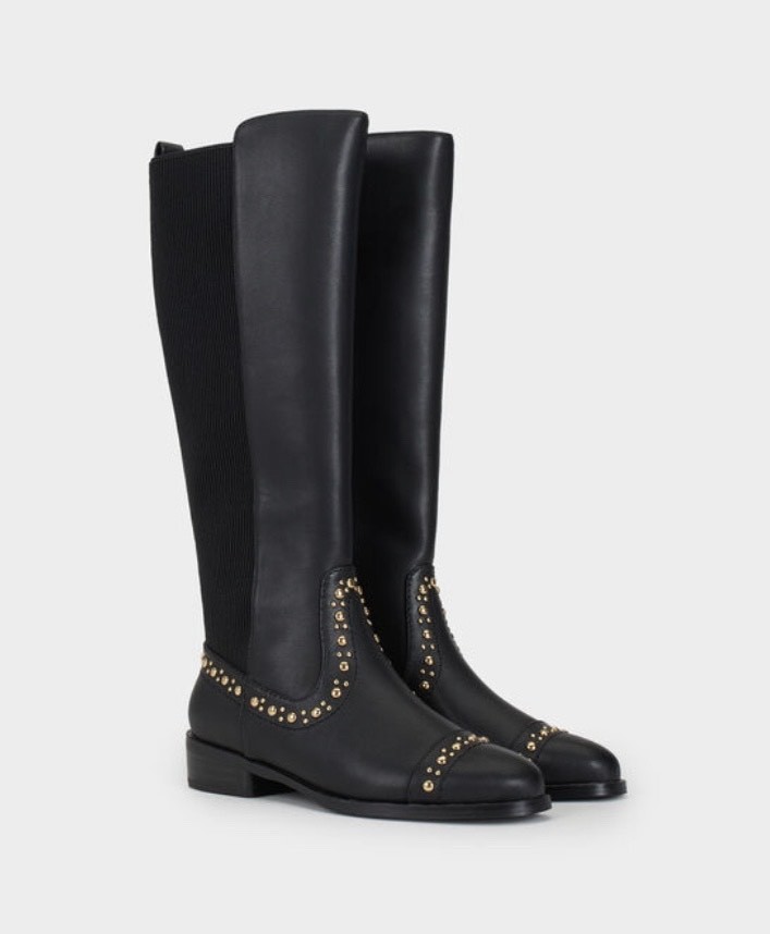 Fashion Botas De Cano Alto Com Tachas