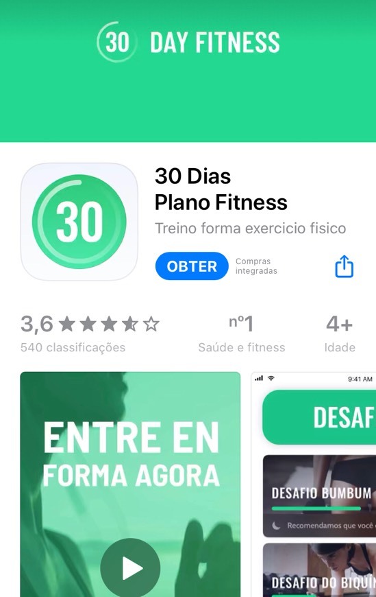 Aplicaciones 30 dias Plano Fitness