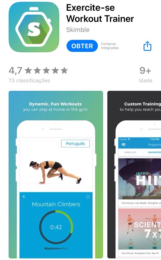 Aplicaciones Exercite-se Workout Trainer