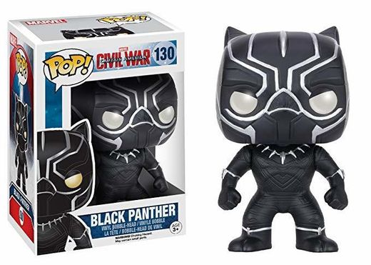 Funko Pop!- capitán Bobble: Marvel: Captain America CW: Black Panther, Multicolor, 3.75