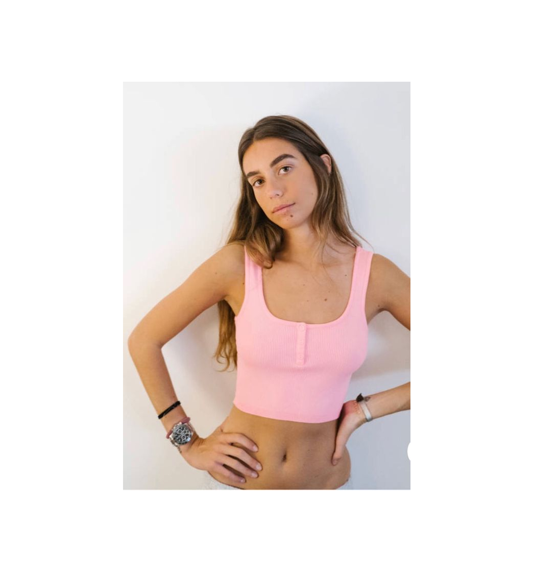 Social Bershka top com botões 