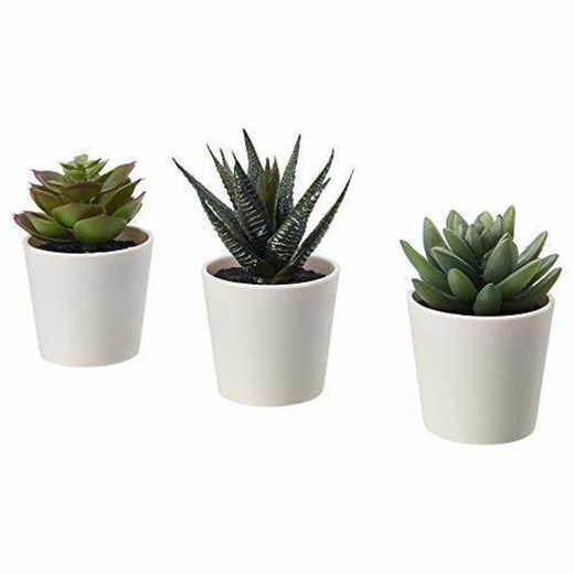 Ikea FEJKA - Juego de 3 Mini Plantas de Escritorio con ventosas
