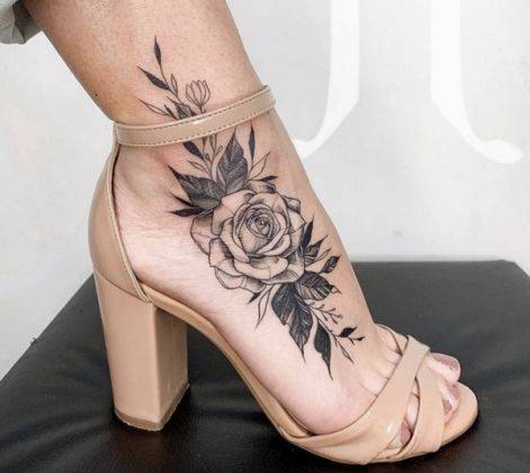 Fashion Tatuagem de flor