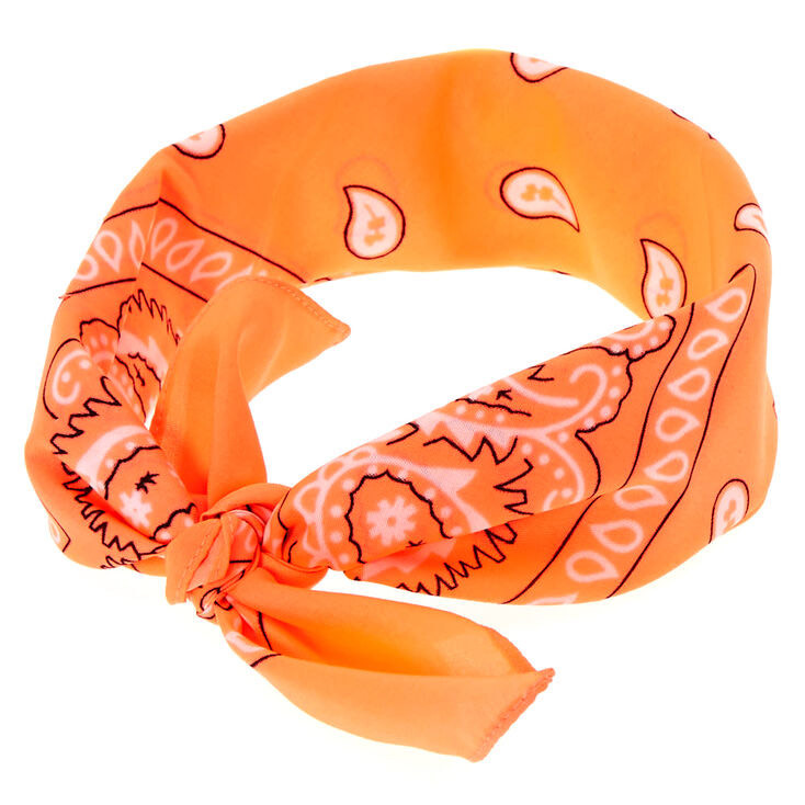 Fashion Neon Coral Bandana Headwrap