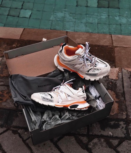 Balenciaga Track Sneaker in white and orange