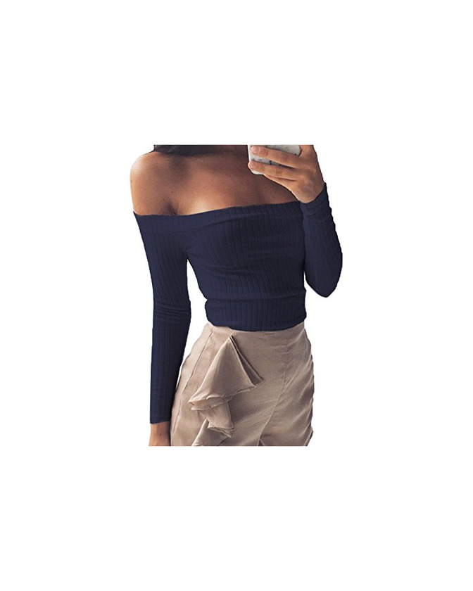Minetom Mujeres Suéter Jerseys Manga Larga Top ajustado Suéter que Hace Punto