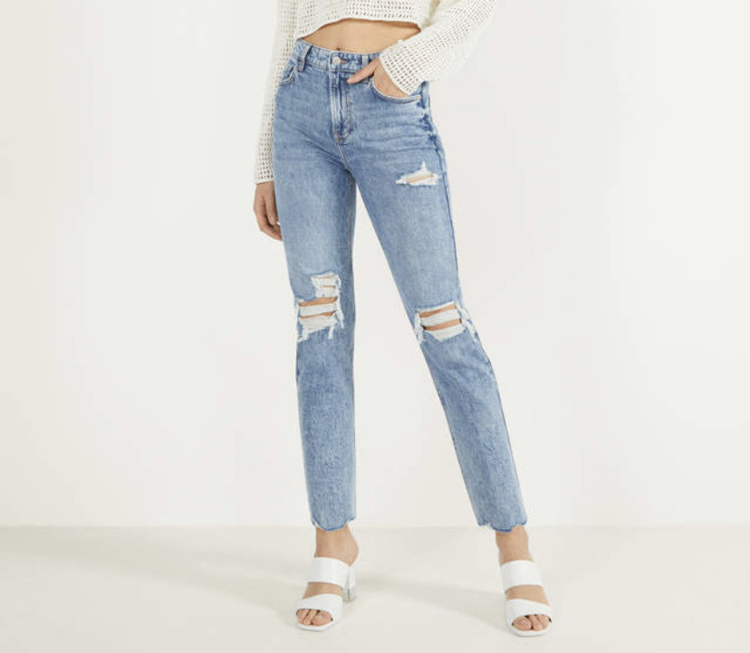 Social Calças largas com razões Bershka