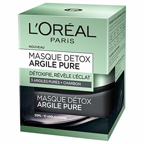 Belleza L'Oréal Paris mascarilla facial detox de arcilla/carbón