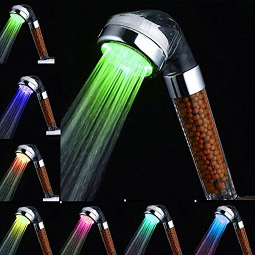 Amison - Alcachofa de ducha LED con cambio de color