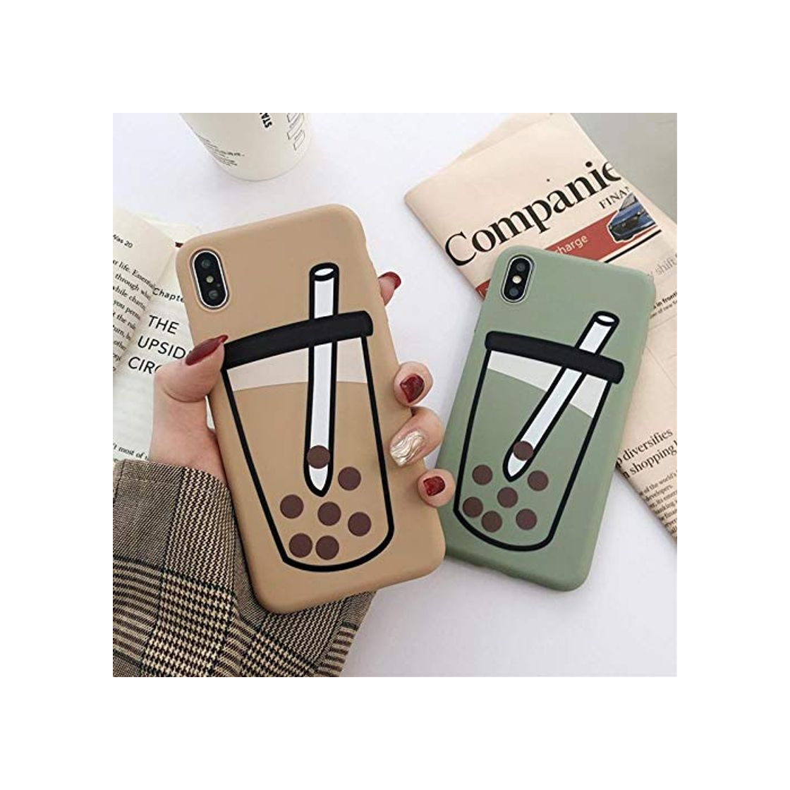 Social Matilda530 Green Cactus Potted Plant Couple Case for iPhone X XS XS MAX XR 6 6S 7 8 Plus Soft TPU Protector de Pantalla Cubierta del teléfono Phone Clear Case