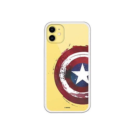 Funda para iPhone 11 Oficial de Marvel Capitán América Escudo Transparente para