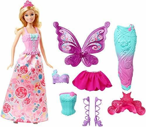 Barbie Dreamtopia, muñeca fiesta de disfraces princesa, sirena y hada, regalo para