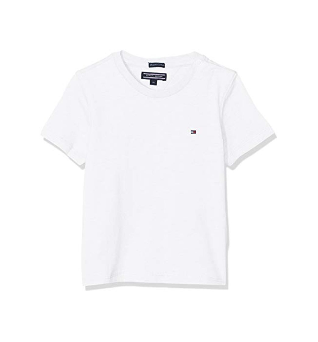 Moda Tommy Hilfiger Boys Basic Cn Knit S/s Camiseta, Blanco